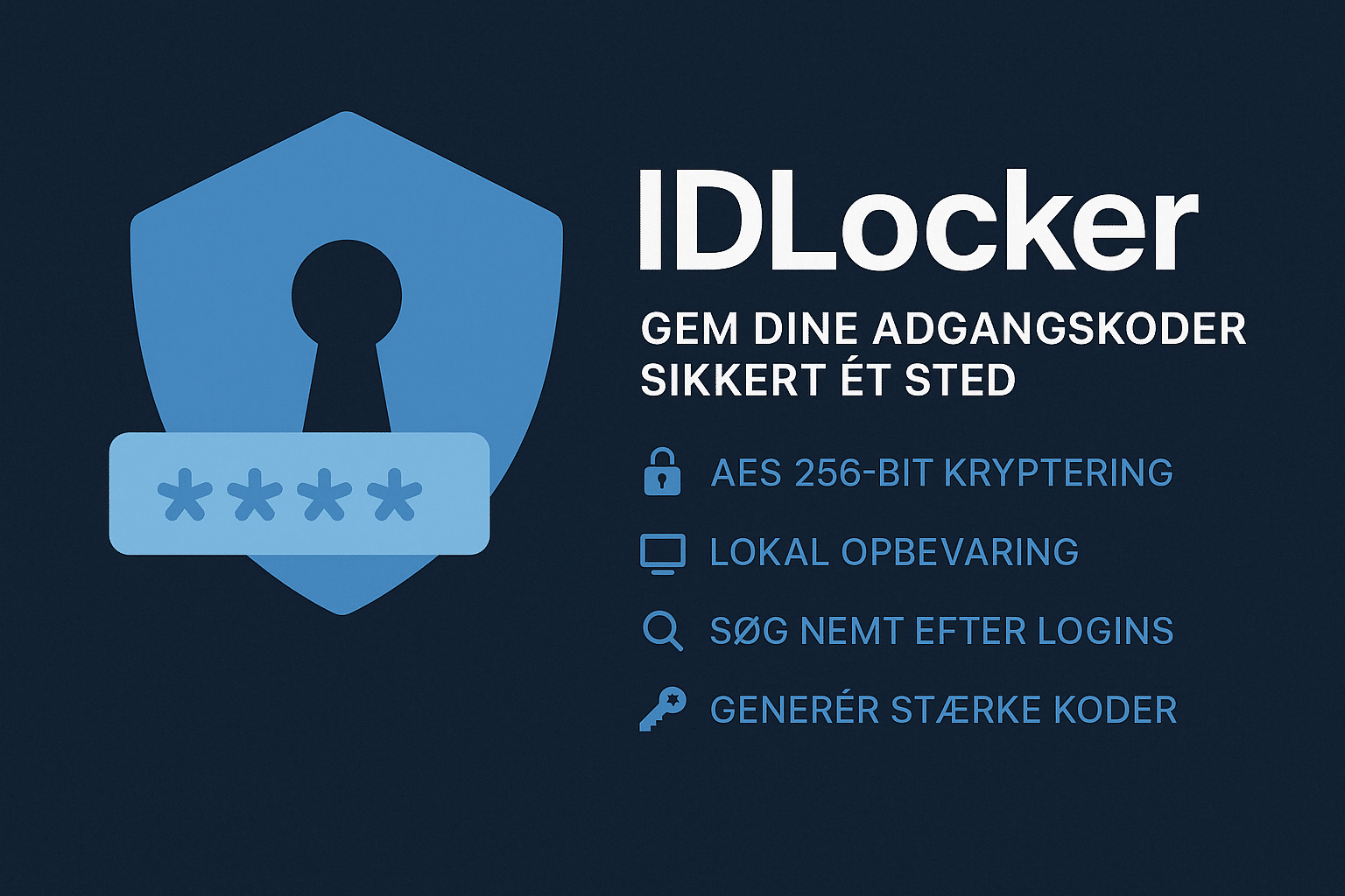 IDLocker – Lagre passordene dine trygt med AES-kryptering.