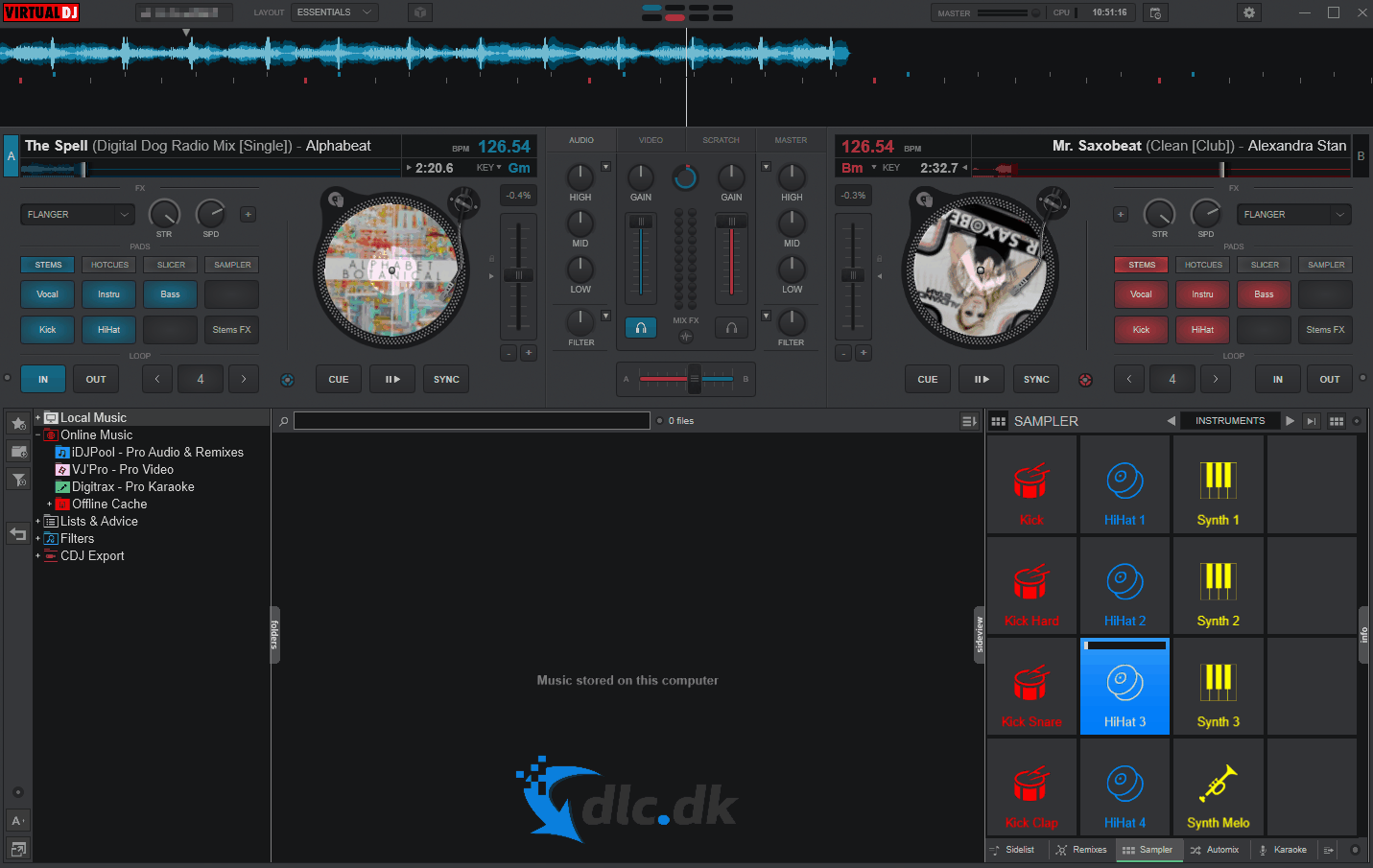 Mixerpulten i Virtual DJ Free